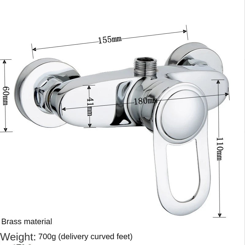 Brass Shower Faucet Mixer Valve Shower Head Hidden