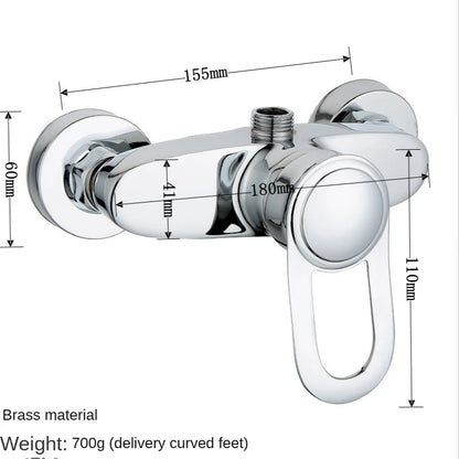Brass Shower Faucet Mixer Valve Shower Head Hidden