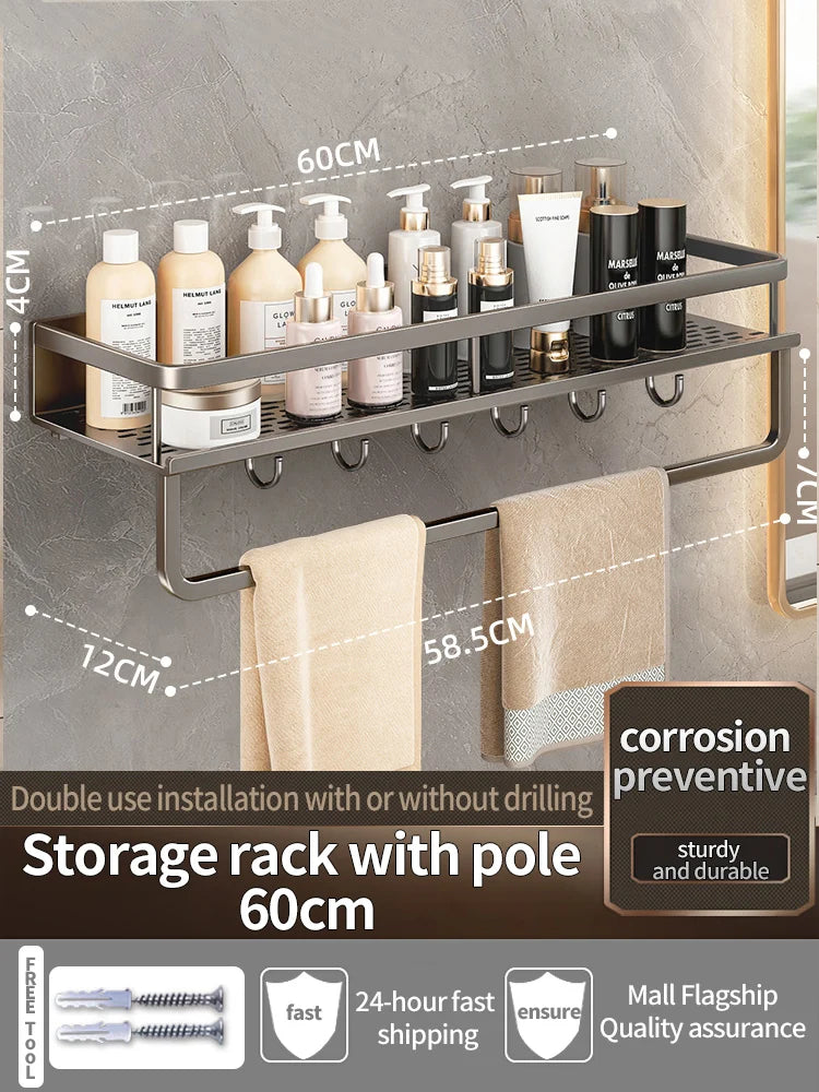 Bathroom Shelf Bathroom Towel Rack Shelves Wall Shower