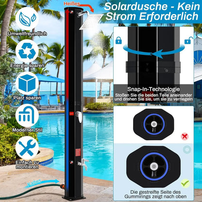 60l Freestanding Outdoor Solar Heated Shower Outdoor Pool