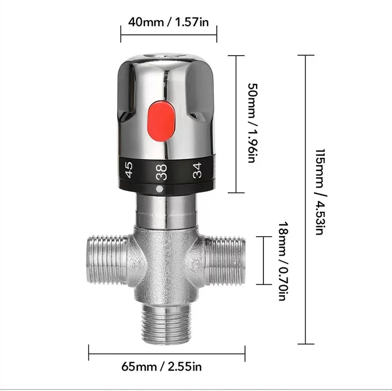 Brass Thermostatic Mixing Valve Constant Water Temperature Shower