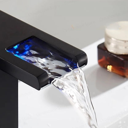 Black Bathroom Sink Faucet Hole Cold Water Mixing