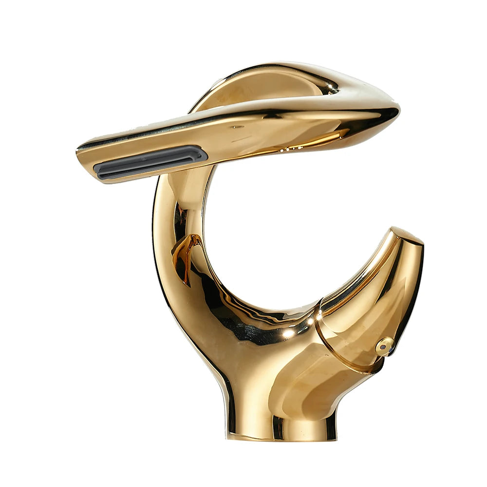 Design Basin Faucet Brass Bathroom Basin Waterfall Cold