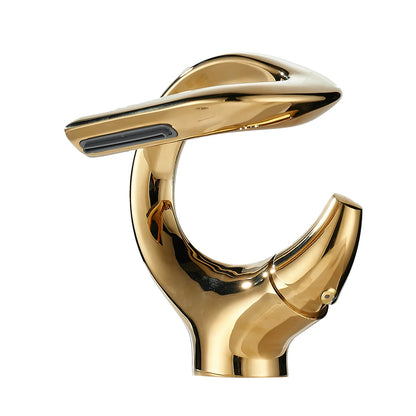 Design Basin Faucet Brass Bathroom Basin Waterfall Cold