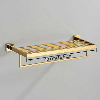 Bathroom Hardware Gold Bathrobe Hook Towel Rail Bar