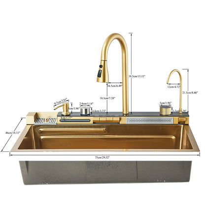 Golden Smart Digital Display Integrated Sink Temperature Control