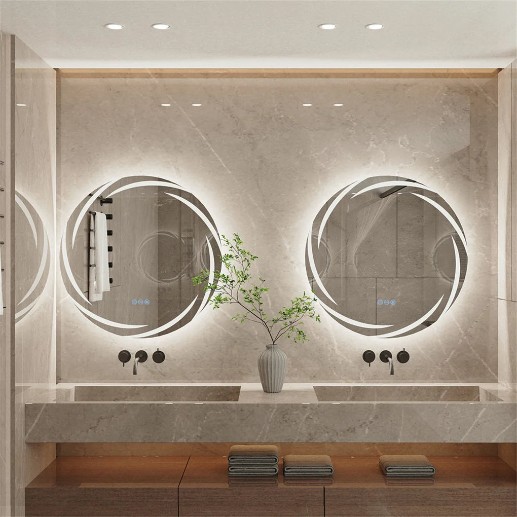 Anti-Fog Led Bathroom Mirror Circle Backlit Hd Wall
