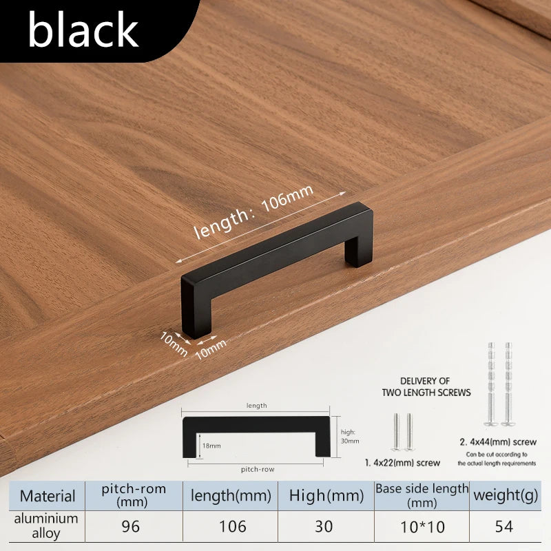Square 500mm Extended Long Handle Wardrobe Door Handle