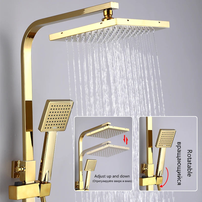 Oxg Bright Golden Shower Faucets Bathroom Shower Mixer