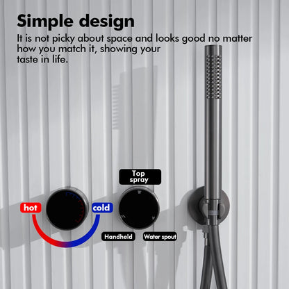 Gunmetal Shower Faucet Or Ways Concealed Box Bathroom