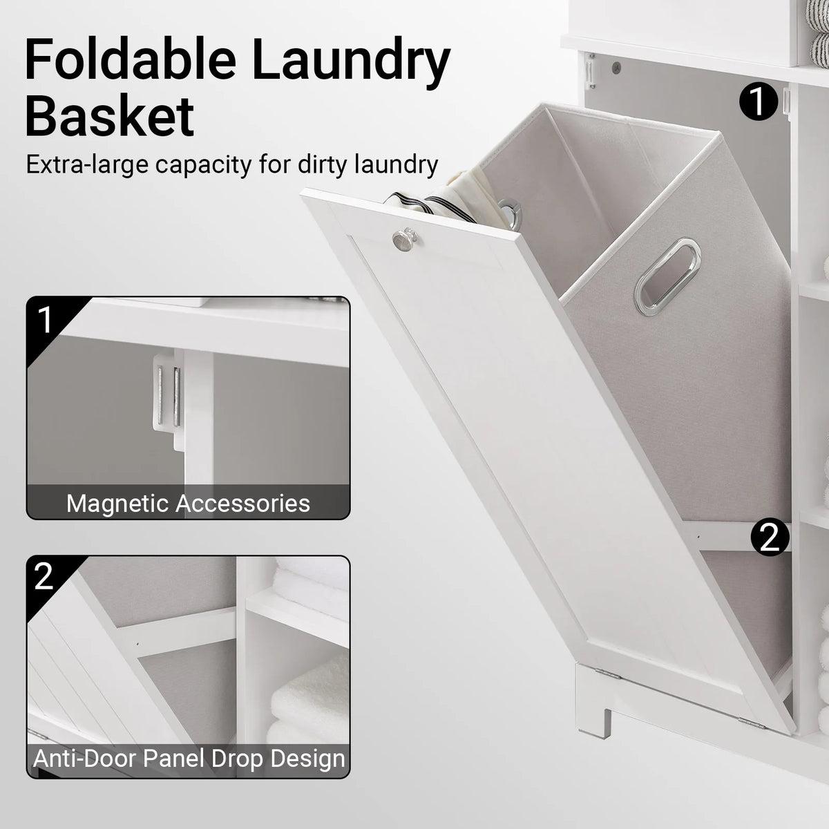 Sobuy Bzr104 High Wardrobe Fold-Out Bathroom Wardrobe Narrow