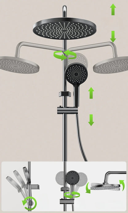 Grey Knob Type Three Ways Water Outlet Shower