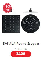 Bakala Black Golden Brass Shower Faucet Mixing Valve