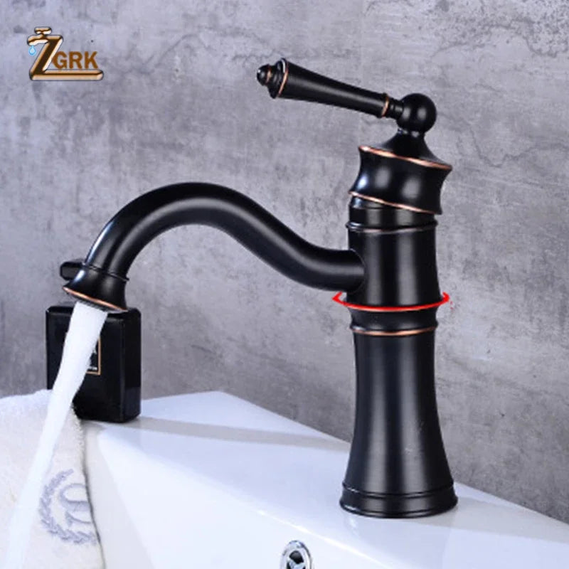Zgrk Basin Faucets Antique Brass Sink Faucet Handle