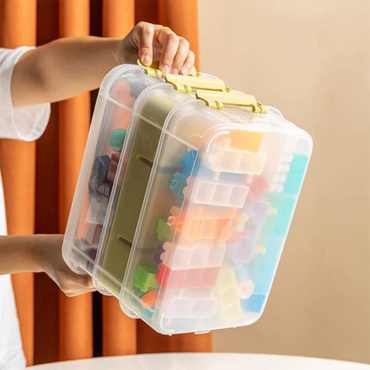 4-Layer Transparent Storage Box Stackable Sorting Box Building