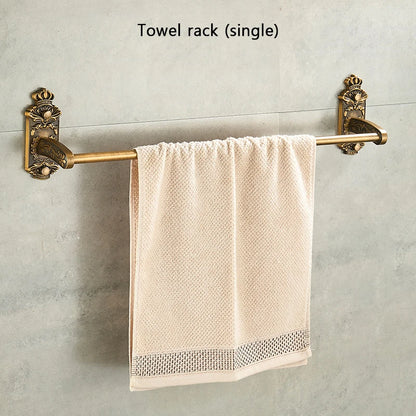 Antique Bathroom Hardware Wall-Mounted Towel Rack Toilet Brush