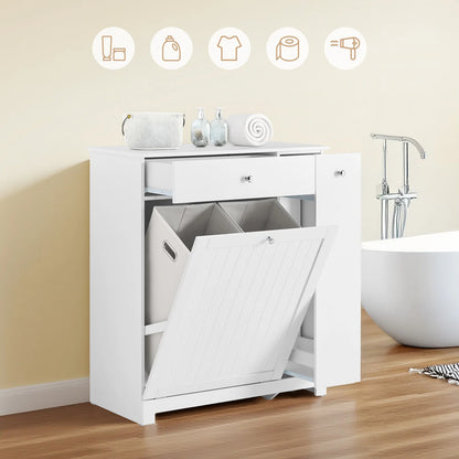 Sobuy Bzr214-W Bathroom Cabinet Laundry Collector Drawer Baskets