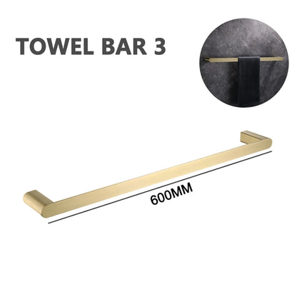 Brushed Gold Towel Ring Holder Bar Rack Brush/Paper