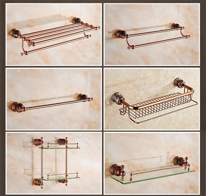 Bathroom Bath Shelf Rose Gold Paper Holder Towel