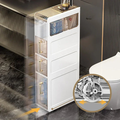 Bathroom Gap Cabinet Shelf Storage Acrylic Toilet Locker