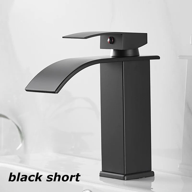 Splash-Proof Dual Control Countertop Waterfall Faucet Bathroom