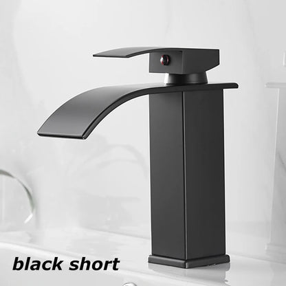 Splash-Proof Dual Control Countertop Waterfall Faucet Bathroom