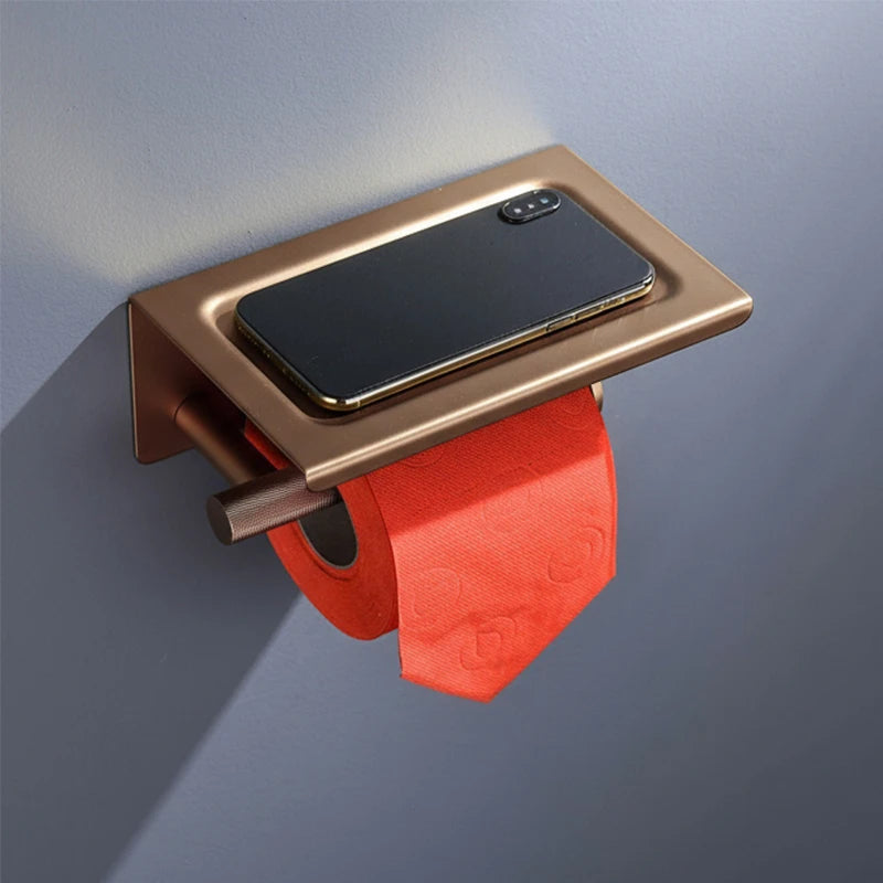 Brushed Rose Gold Toilet Brush Holder Toilet Paper