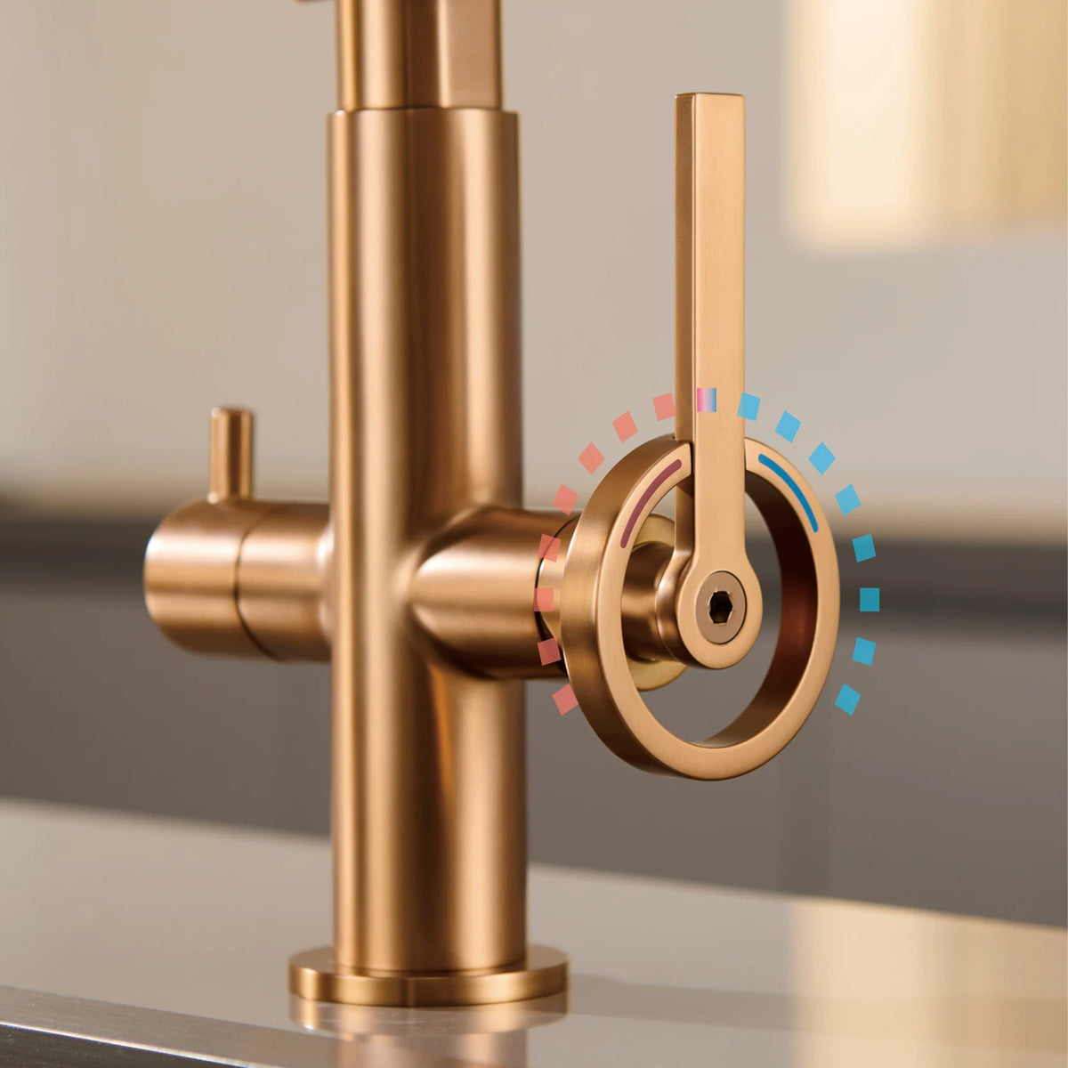 Industrial Brass Brushed Rose Gold Faucet Separated Filter