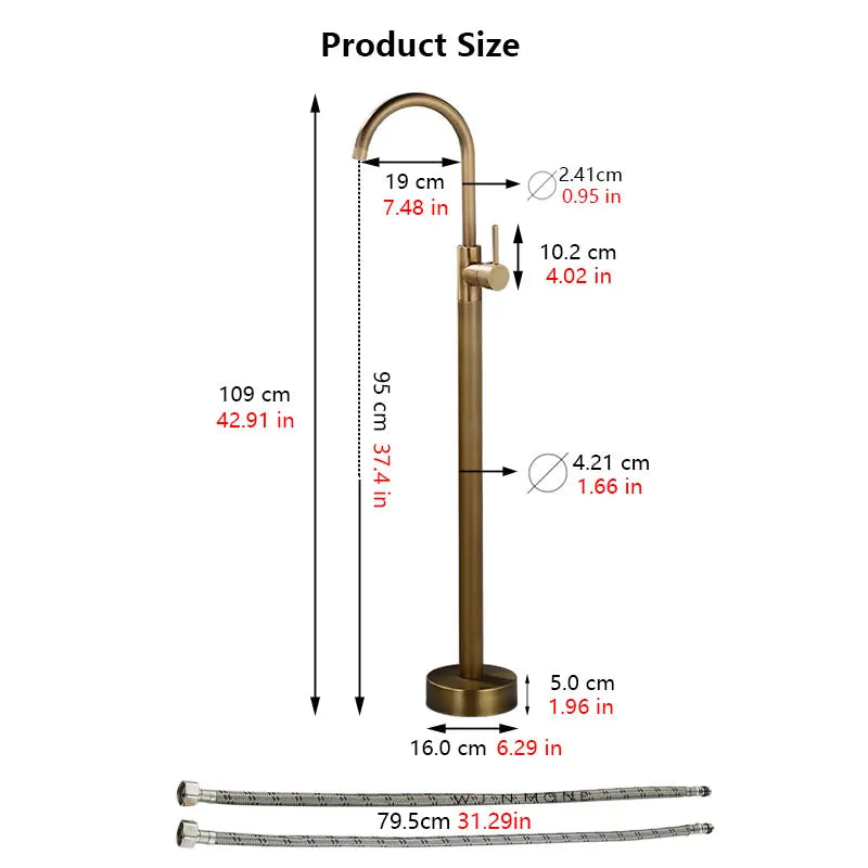 Luxury Bathtub Faucet Cold Mixing Rust Prevention Easy