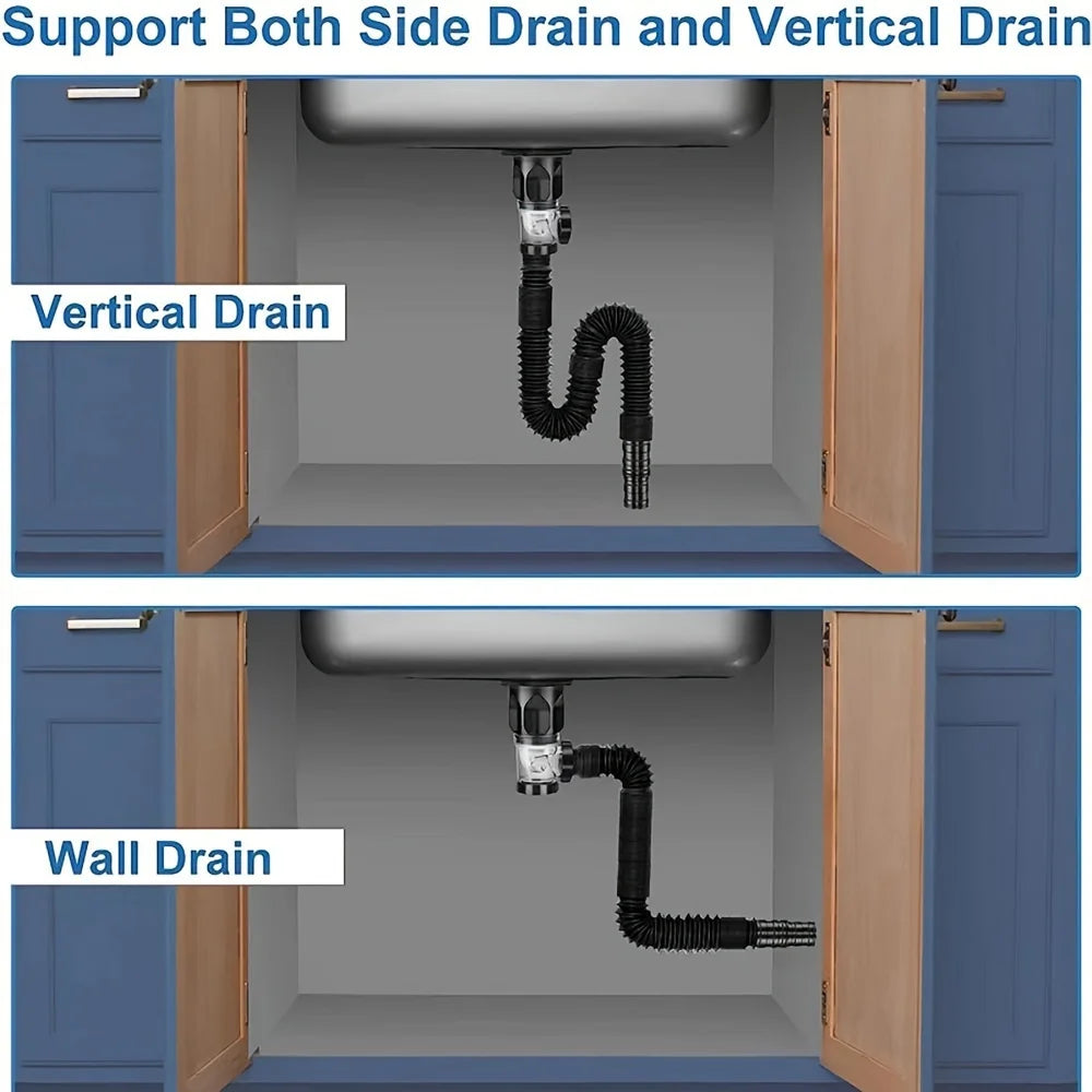 Black Bounce Drain Universal Horizontal/Vertical Drain Pipe Wash
