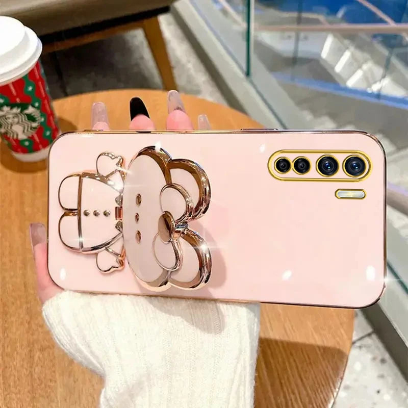 91 Makeup Mirror Cute Rabbit Phone Holder Case