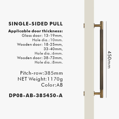 Nurlin Brass Door Double Sided Knurled Pull Bar