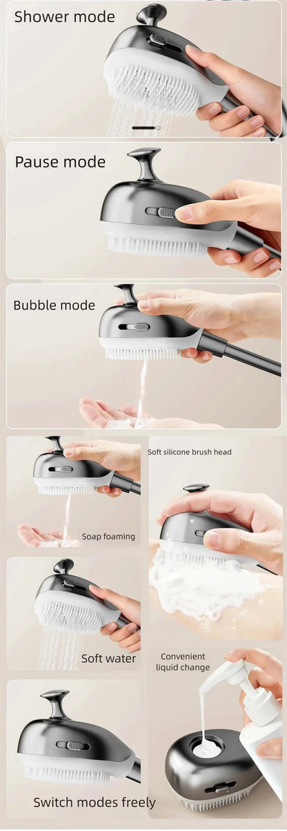 Bathroom Shower System Silicone Brush Head Foam Children