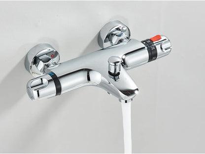 Chrome Mixer Thermostat Wall Mounted Thermostatic Shower Brass