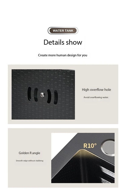 0mm Double Waterfall Sink Embossed Stainless Steel Sink
