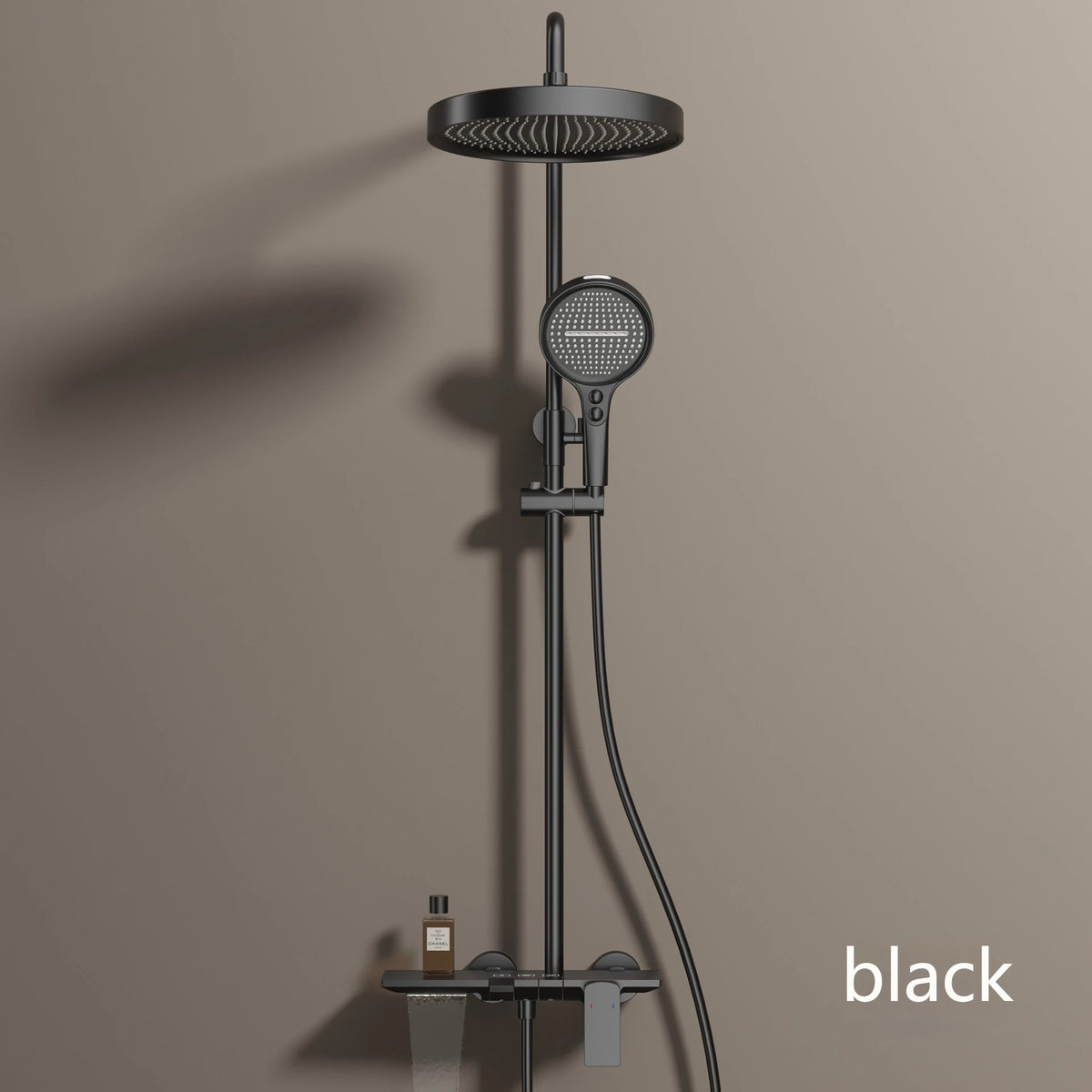 Brushed Rose Gold Piano Bathroom Shower Brass Cold