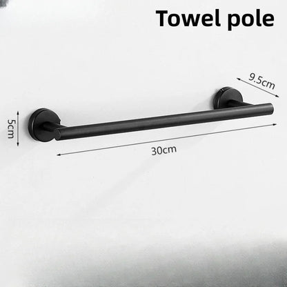 Wall Mount Black Bathroom Stainless Steel Towel Rack