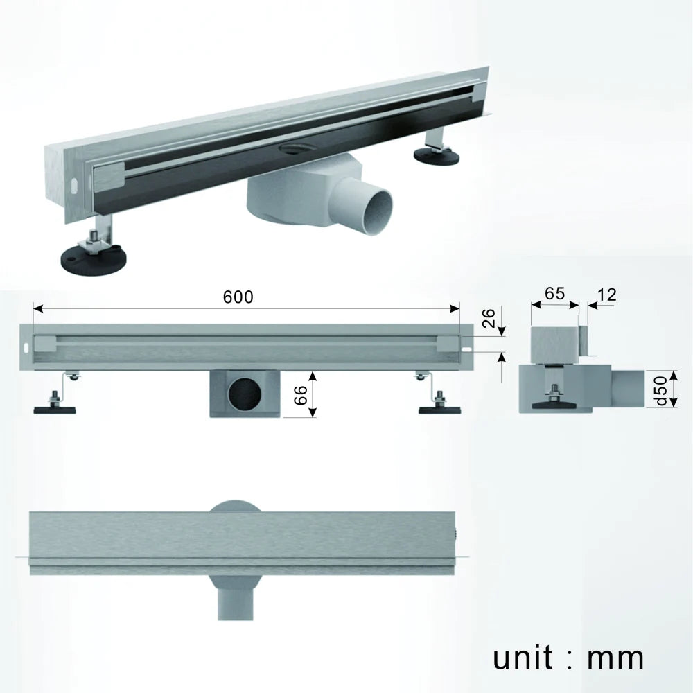 Wall Floor Drain 60cm 24 Inch Stainless Steel