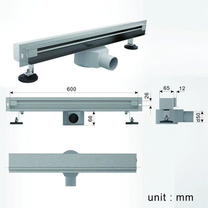 Wall Floor Drain 60cm 24 Inch Stainless Steel