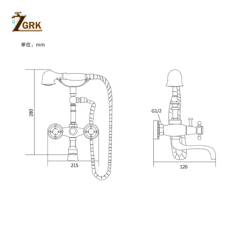 Zgrk Bathtub Faucets Brass Bathroom Faucet Mixer Tap