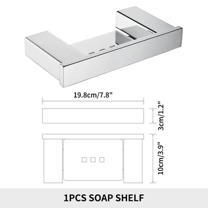 Stainless Steel Bathroom Wall Shelf Towel Bar Rack