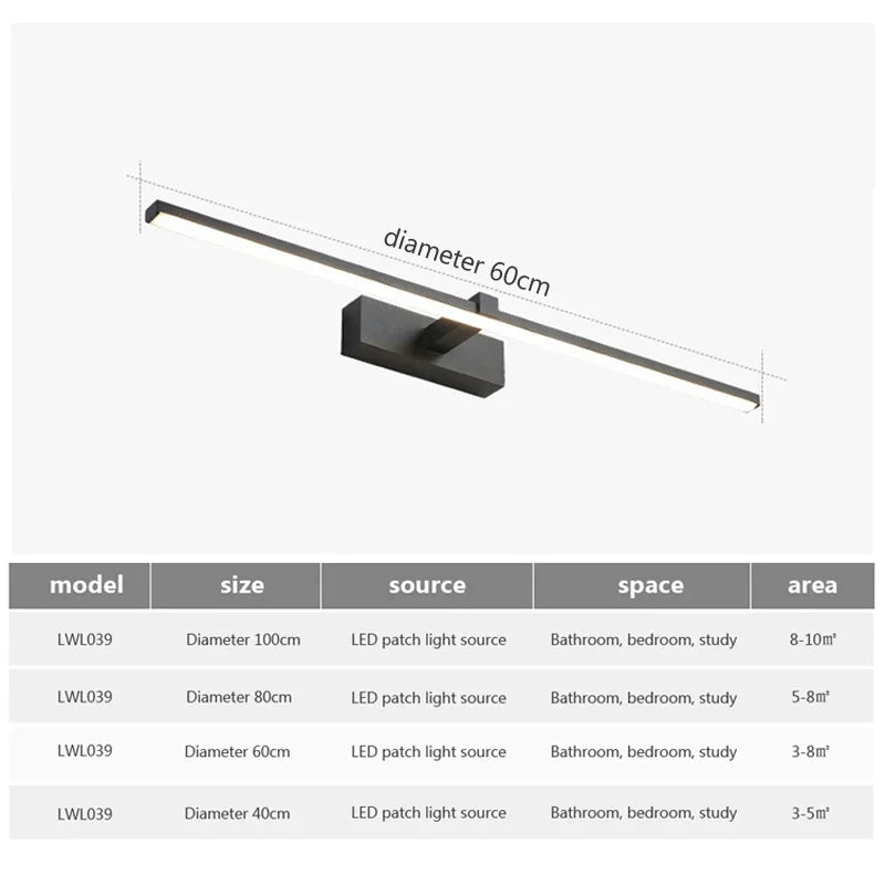 Modern Led Wall Light Bathroom Hardwares Wall Lamp