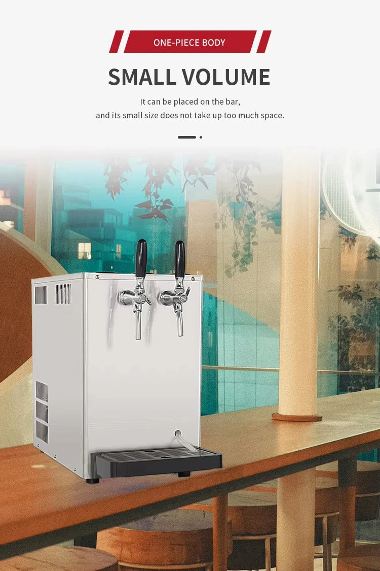 Countertop Draft Beer Cooler - Dual/Single Tap Stainless