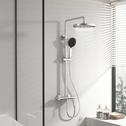 Brushed Rose Gold Bathroom Shower System Faucet 12