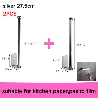 Adhesive Toilet Paper Holder Wall Mount Bathroom Silver