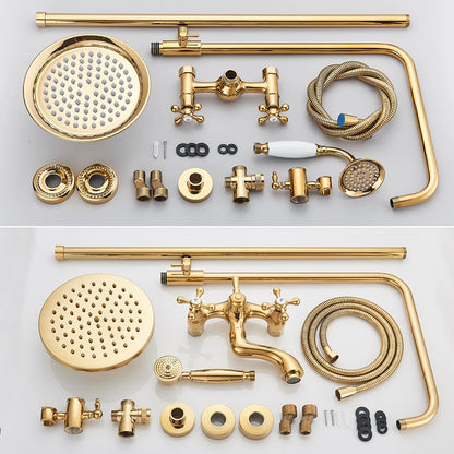 Golden Shower Bathroom Bath Shower Faucet Brass Swivel