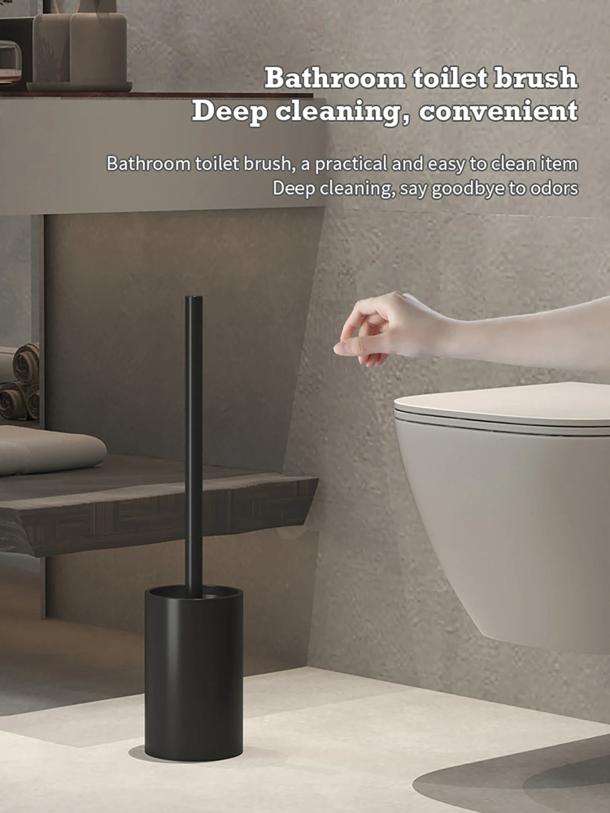 Bathroom Toilet Brush Holder Cleaning Plastic Floor Standing