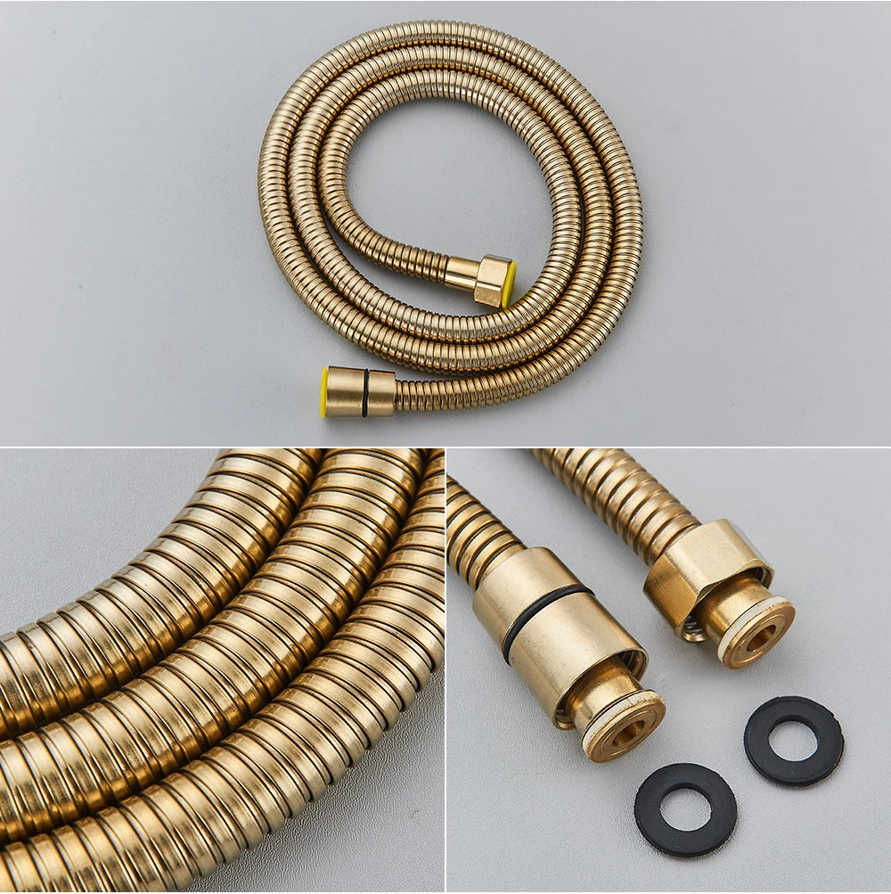 Brushed Gold Shower Faucet Embedded In Ways Shower