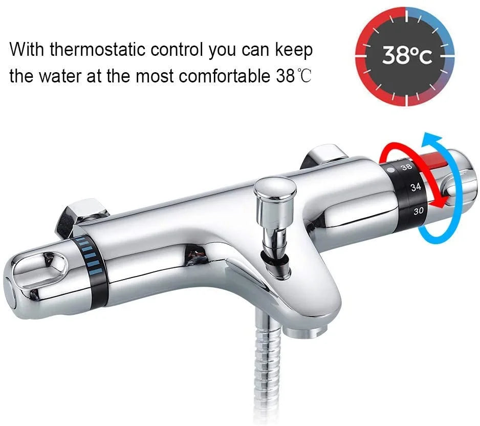 Brass Intelligent Thermostatic Shower Faucet Concealed Cold Water