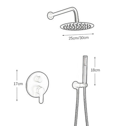 Black Brass Shower System Rain Shower Faucet Bathroom